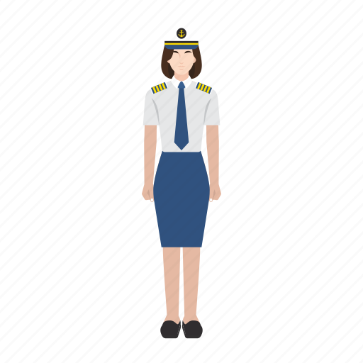 Captain, job, occupation, profession, ship, woman, work icon - Download on Iconfinder