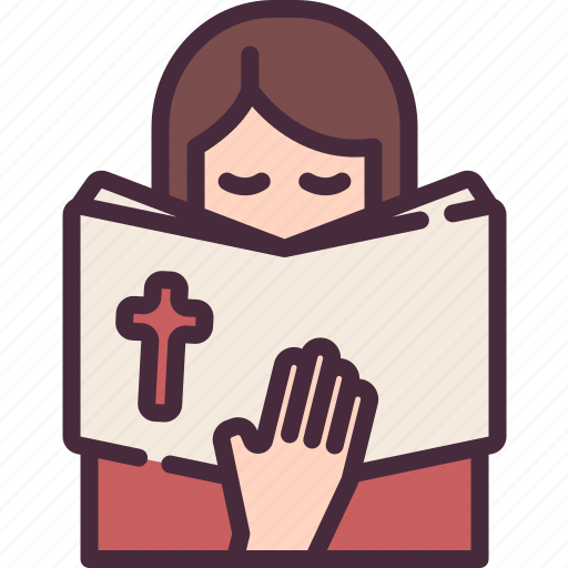 Reading, bible, women, christian icon - Download on Iconfinder