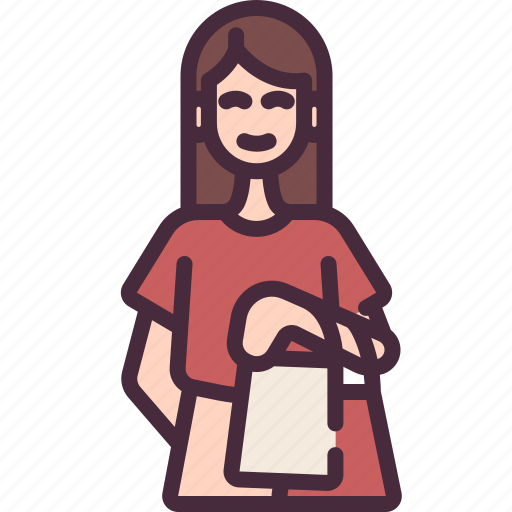 Shopping, women, discount, emotion icon - Download on Iconfinder