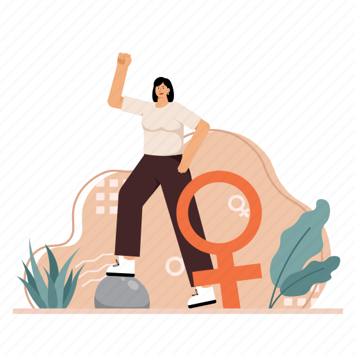 Equality, equal, gender, feminism, womens day, happy woman day, character illustration - Download on Iconfinder