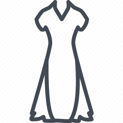 Clothes, dress, evening, line, outline, women icon - Download on Iconfinder