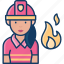 firefighter, women, job, avatar 