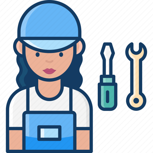 Mechanic, women, job, avatar icon - Download on Iconfinder
