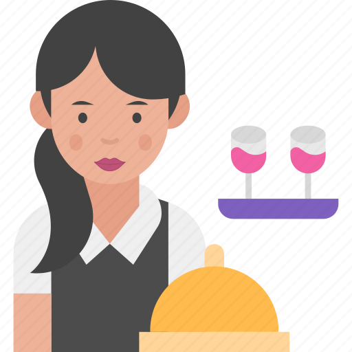 Waiting staff, women, job, avatar icon - Download on Iconfinder