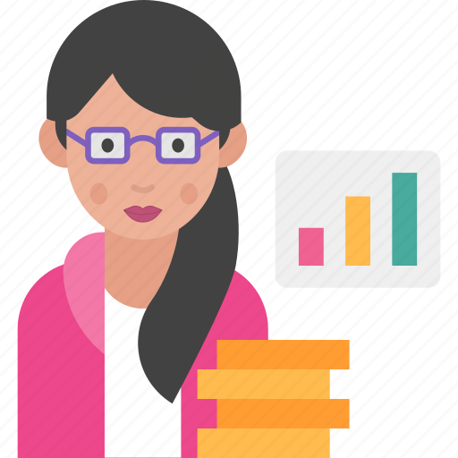 Financial analyst, women, job, avatar icon - Download on Iconfinder