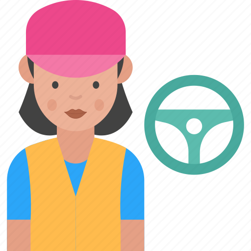 Truck driver, women, job, avatar icon - Download on Iconfinder