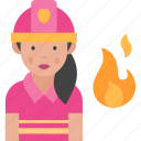 firefighter, women, job, avatar