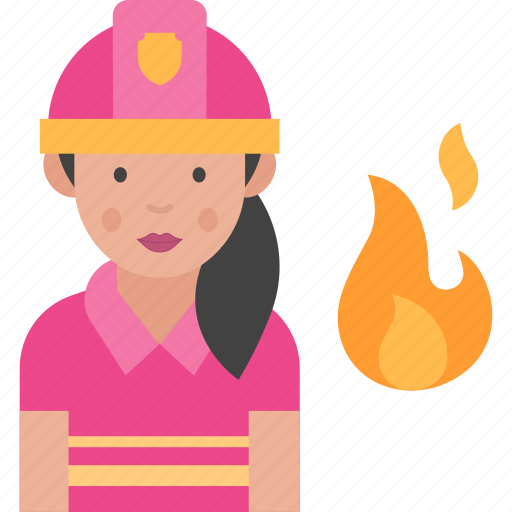 Firefighter, women, job, avatar icon - Download on Iconfinder