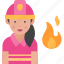 firefighter, women, job, avatar 
