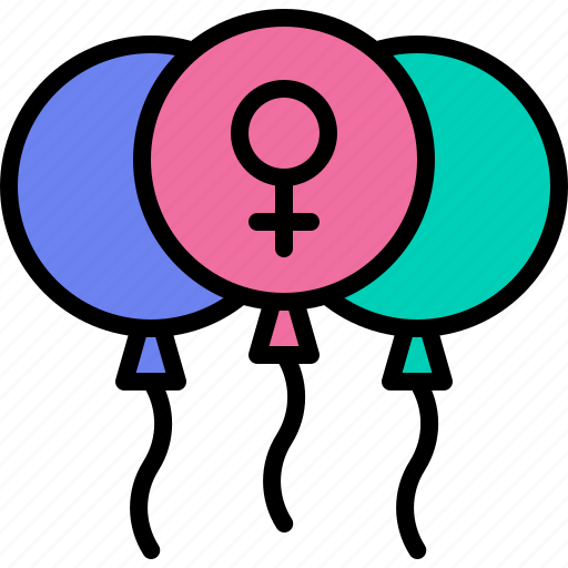 Women, celebrate, balloon, feminism, feminist icon - Download on Iconfinder