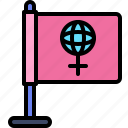 women, celebrate, flag, international women&#x27;s day, march, female, gender