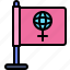 women, celebrate, flag, international women&#x27;s day, march, female, gender 