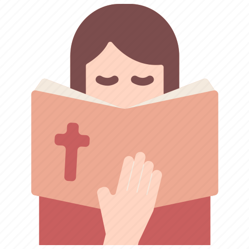 Reading, bible, women, education icon - Download on Iconfinder