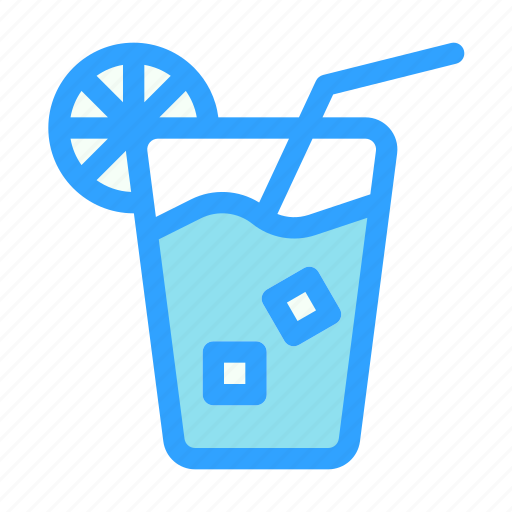 Glass, ice, cube, drink, lemon, sparkling, water icon - Download on Iconfinder