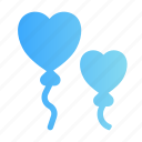balloon, heart, valentine, love