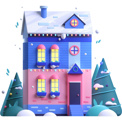 House, christmas, winter 3D illustration - Free download