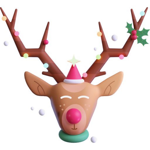 Deer, christmas, santa's helper, rudolph, reindeer 3D illustration - Free  download