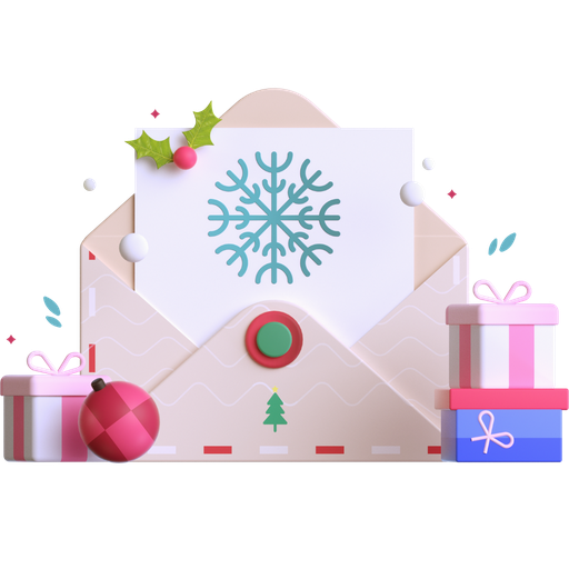 Letter, postcard, gift card, voucher, christmas, present, gift 3D illustration - Free download