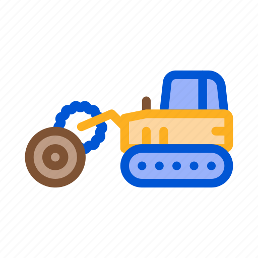 Industry, logging, lumberjack, material, storaging, tractor, transportation icon - Download on Iconfinder