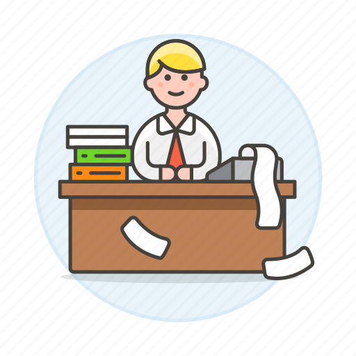 Accountant, bookkeeper, calc, desk, folder, job, male icon - Download on Iconfinder