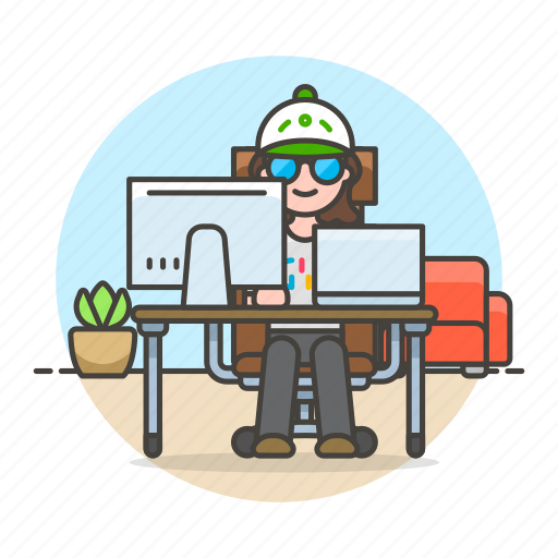 Home, freelance, laptop, sit, design, pc, employee icon - Download on Iconfinder