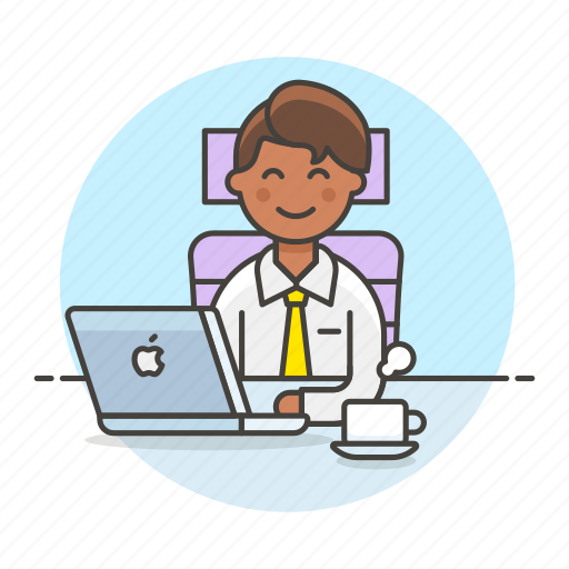 Chair, coffee, half, job, laptop, mac, male icon - Download on Iconfinder