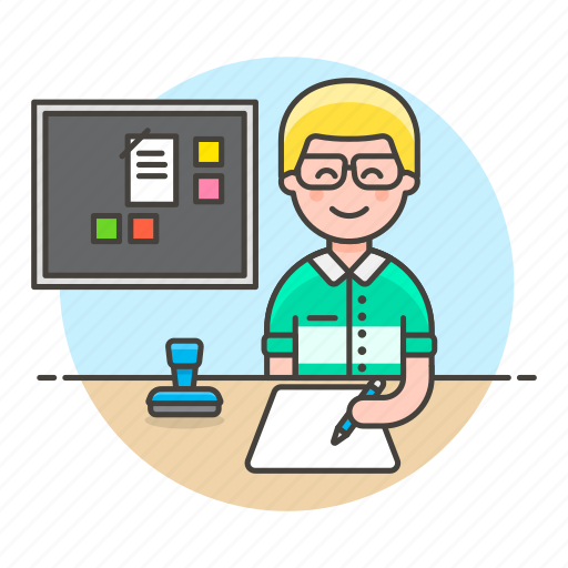 Board, bulletin, desk, document, employee, half, job icon - Download on Iconfinder