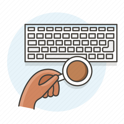 Work, desk, workspace, coffee, top, keyboard icon - Download on Iconfinder