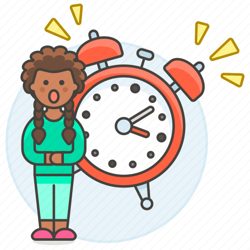Alarm, clock, deadline, delay, expire, female, late icon - Download on Iconfinder