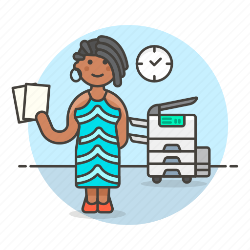 Copy, document, employee, female, office, photocopy, report icon - Download on Iconfinder