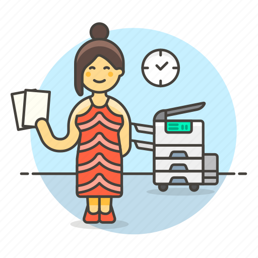 Female, document, work, employee, office, photocopy, report icon - Download on Iconfinder