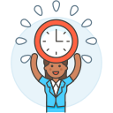 clock, deadline, employee, energized, female, half, punctuality, work, workload