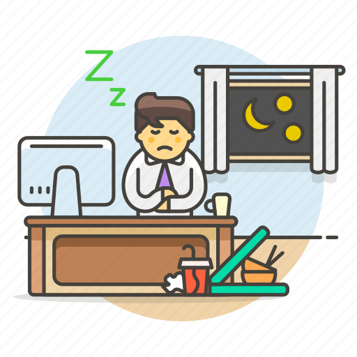 Asleep, coffee, deadline, fast, food, late, male icon - Download on Iconfinder
