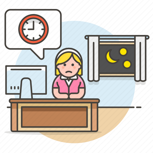 Anxiety, deadline, female, headache, office, overtime, overwhelm icon - Download on Iconfinder