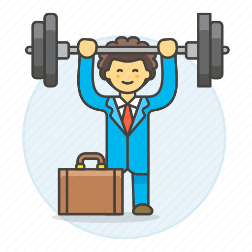 Barbell, male, motivation, strong, workout, briefcase, exercise icon - Download on Iconfinder
