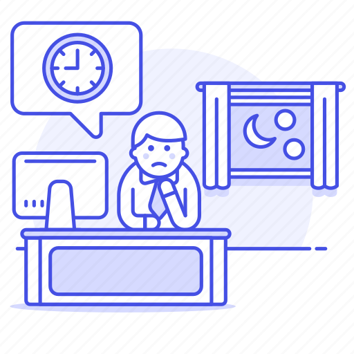 Anxiety, deadline, headache, male, office, overtime, overwhelm icon - Download on Iconfinder