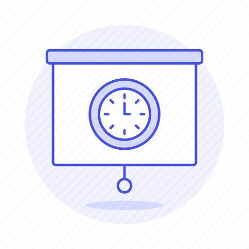Clock, presentation, projector, schedule, screen, time, work icon - Download on Iconfinder