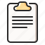 clipboard, document, file, paperwork, report 