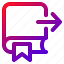 book, arrow, download, installer, direct