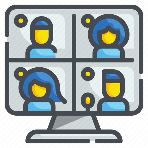 Communications, conference, interview, laptop, meeting, online, video icon - Download on Iconfinder