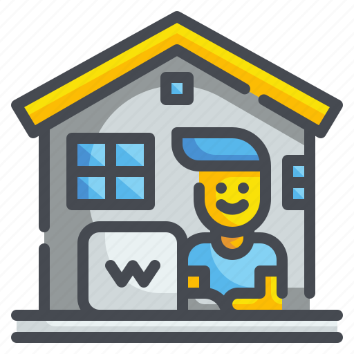 At, home, jobs, professions, teleworking, work, working icon - Download on Iconfinder