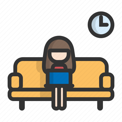 Home, online, quarantine, social distancing, sofa, work, work from home icon - Download on Iconfinder
