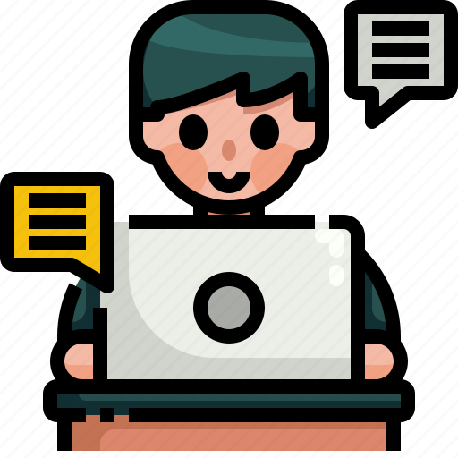 Business, chatting, freelancer, home, message, teleworking, working icon - Download on Iconfinder