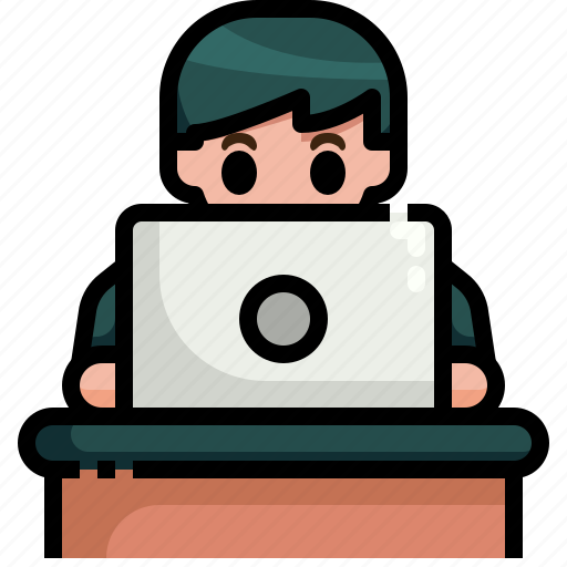 Employed, freelancer, from, home, self, teleworking, working icon - Download on Iconfinder