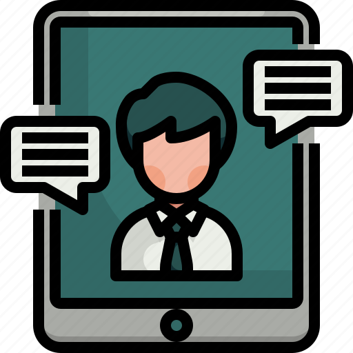 Assistant, businessman, call, chat, meeting, personal, video icon - Download on Iconfinder