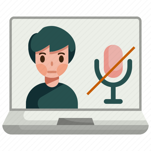 Call, communication, meeting, monitor, mute, screen, video icon - Download on Iconfinder