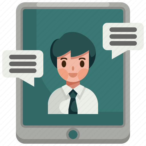 Businessman, call, chat, meeting, message, personal, video icon - Download on Iconfinder