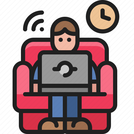 Stay, cozy, home, remote, sofa, online, work icon - Download on Iconfinder