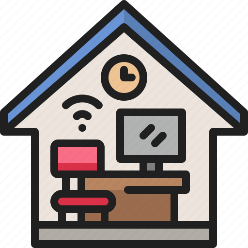 Freelance, home, workspace, work, teleworking, office, desk icon - Download on Iconfinder