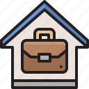 home, house, workspace, work, business, briefcase, office